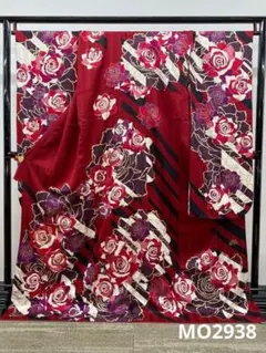 ブランド振袖 豪華 金彩 薔薇 刺繍 身丈 173cm 撥水加工済 MO2938 