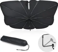 サンシェード 車 フロント　遮光遮熱 UVカット カー用品　収納ポーチ付き　Ｍ