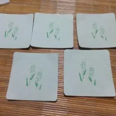 若狭和紙の銘々皿　花模様 5枚セット