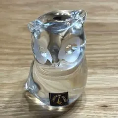 【英国製・超希少】Langham Glass ラングハムグラス フクロウ 置物のサムネイル