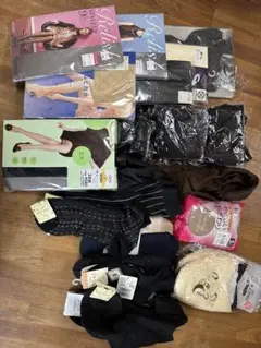 ストッキングセット M/L 黒 ベージュ ネイビー ピンク