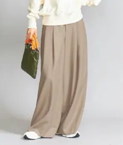 BEAUTY&YOUTH 夏春 ツイル タックワイド パンツ