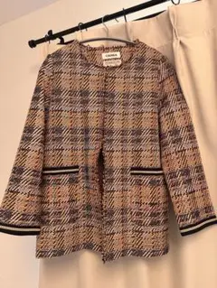 COOHEM ニットツイード ノーカラージャケット Sサイズのサムネイル