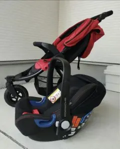 ポルシェトラベルシステムチャイルドシートとbritax3輪ベビーカーのセット