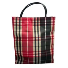 バーバリー　BURBERRY ノバチェック トートバッグ ハンドバッグ 赤
