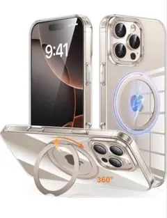 GUNWON iPhone16ProMaxケース　スタンド付　ゴールド