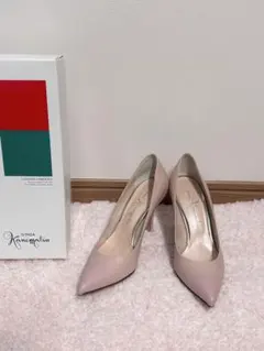 銀座かねまつ　ポインテッドトゥパンプス　ピンクスムース　22.5