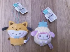 どうぶつ着ぐるみマスコット　ポチャッコ　フルーツ着ぐるみマスコット　マイメロディ