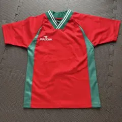 DIADORA サッカーシャツ レッド グリーン　キッズ　130のサムネイル