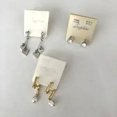 【未使用】Sophia ピアス 3点セット チタンポストハート　ゴールド