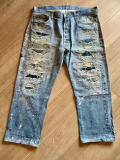 OVERDESIGN BY HAND Levi’s 501 赤耳 W42 アート