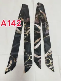 スカーフ　細いスカーフ3.8×85cmリボンスカーフ バッグスカーフ2本A142