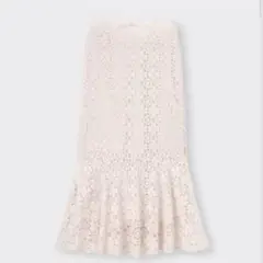 【GU 】レースマーメイドロングスカート　オフホワイト