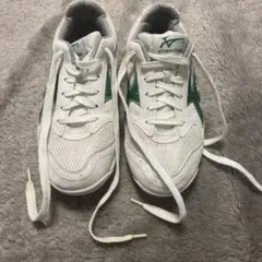 GYMSTAR ランニングシューズ ホワイト/グリーン24.0 体育館シューズ