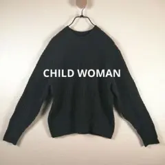CHILD WOMAN チャイルドウーマン 毛80% グリーン系のニットのサムネイル