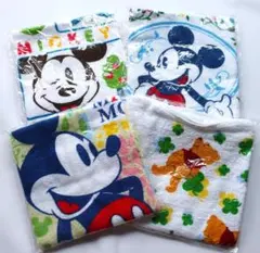 【新品未使用】ディズニー ミッキー&くまのプーさん ハンドタオル 綿100％