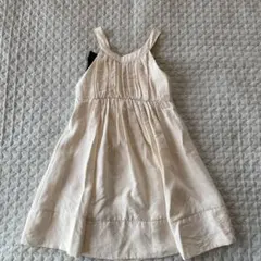ZARAキッズ　アイボリー ノースリーブ ワンピース リボン付き