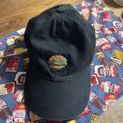 JASON POLAN. ハンバーガー刺繍 ブラックキャップ