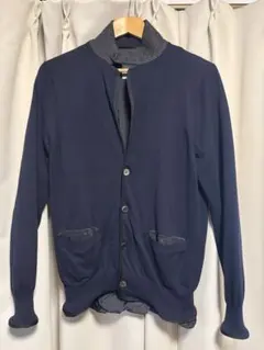 sacai サカイメンズ1stコレクション ウール斜行カーディガングレー