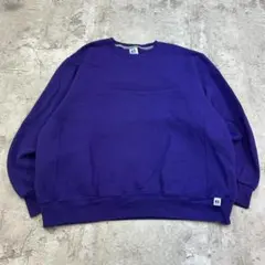 P*A様 ラッセルアスレチック　前V　無地　ブランク　スウェット　古着　パープル