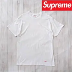 シュプリーム×ヘインズ/タグレスボックスロゴTシャツ/アンダーウェア