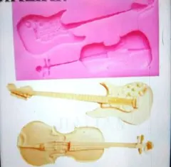 シリコンモールド バイオリン ギター  製菓 クレイ 石膏 エポキシレジン