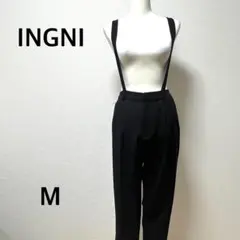 イング サスペンダー付きパンツ スラックス　ストレートパンツ　ブラック 黒　Mのサムネイル