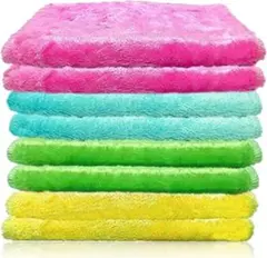 ✨水だけで油が落ちる✨ キッチンクロス マイクロファイバー ふきん 雑巾 4枚