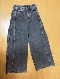 【4/26まで】ダークグレー ワイドデニム