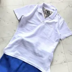 美品 希少　バーバリーロンドン ポロシャツ ノバチェック ホース 白 Lのサムネイル