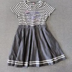 mezzo piano ストライプ 半袖ワンピース 160