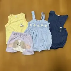 春夏 女の子ベビー服まとめ売りセット（タンクトップ、オーバーオール、パンツ）