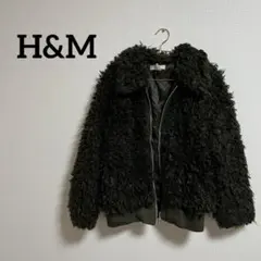 H&M もこもこ ジャケット アウター 厚手 秋冬 ダークグリーン
