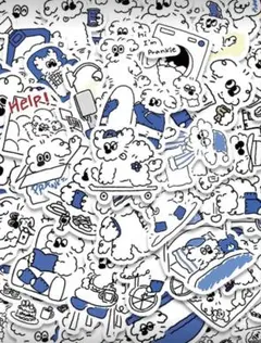 カラフルキャラクターステッカー　60枚