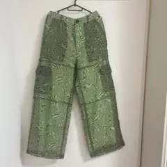 IRODORI 総柄 カーゴパンツ グリーン
