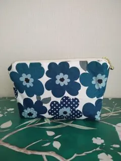 北欧花柄ファスナーポーチ✿ハンドメイド