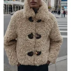 ZARA アウター　トグルボタン　フェイクファージャケット