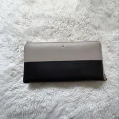 Kate Spade ケイトスペード 長財布 バイカラー ベージュ ブラック