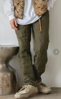 【ビーノ】メンズダウンスキニーパンツスウェット裏起毛フリース秋冬フェザーカーキＬ