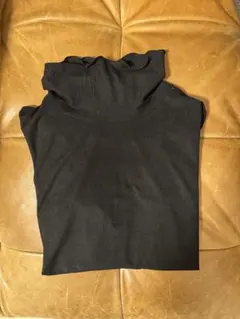 シースルー フリルネック 長袖トップス 黒