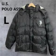 U.S. POLO ASSN ロゴ 中綿ダウン L 黒
