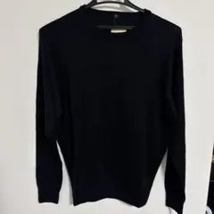 無印良品 ウールシルク洗える クルーネックセーター 紳士・黒・Sサイズ