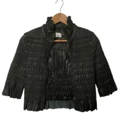 レッドヴァレンティノ レザージャケット 羊革 ギャザー フリル 七分袖