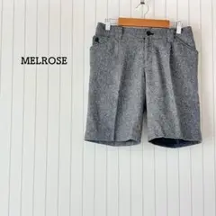 メルローズ ツイード グレー ショートパンツ タックパンツ ハーフ フォーマル