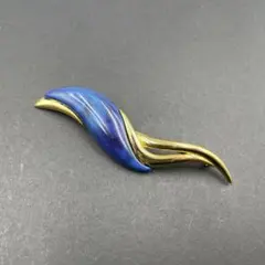 36ヴィンテージ 青い流線型ブローチ