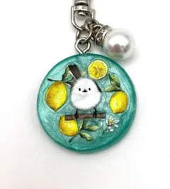 キーホルダー✨シマエナガ✨レジン✨イチゴ✨苺✨チャーム✨かわいい