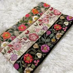 ジ*ク様 人気✨インド刺繍リボン　100cm×3色