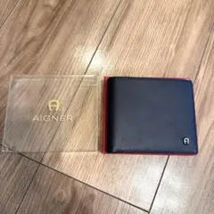 未使用★ AIGNERアイグナー　レザー　二つ折り財布　黒のサムネイル
