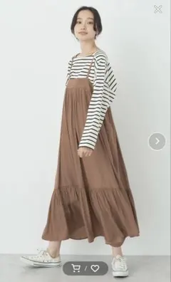 earth music&ecology ティアードキャミワンピース　キャメル