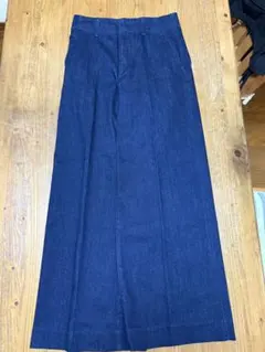 UNIQLOダークブルー デニム ワイドパンツ